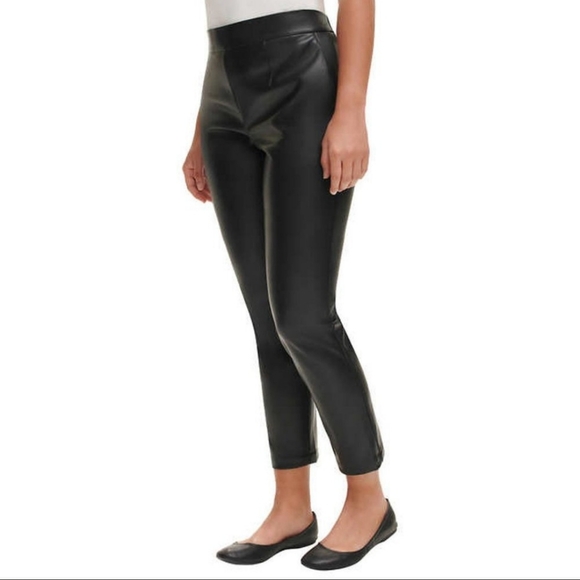 DKNY JEANS | faux leather elastic waist pant - Picture 4 of 4